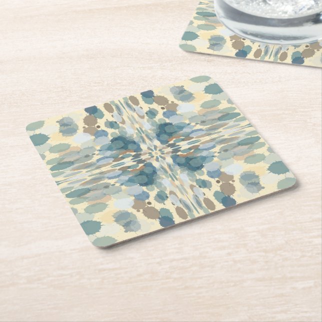 Posavasos Cuadrado De Papel Summertime Fun Ocean Spray Splatz Resumen Arte (En perspectiva)