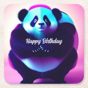 Posavasos Cuadrado De Papel Sumo Panda El Gnasher De Bambú, Las Astillas De Pa