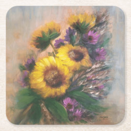 Posavasos Cuadrado De Papel Sunflower Breeze by Jason Street