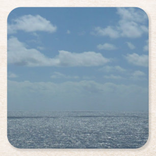 Posavasos Cuadrado De Papel Sunny Caribbean Sea Blue Ocean