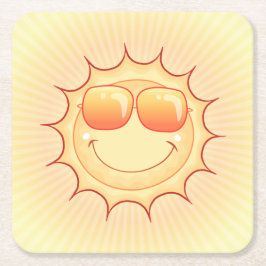 Posavasos Cuadrado De Papel Sunny Personalizado