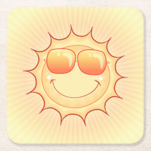 Posavasos Cuadrado De Papel Sunny Personalizado