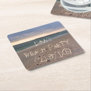 Posavasos Cuadrado De Papel Sunset de la isla Gasparilla