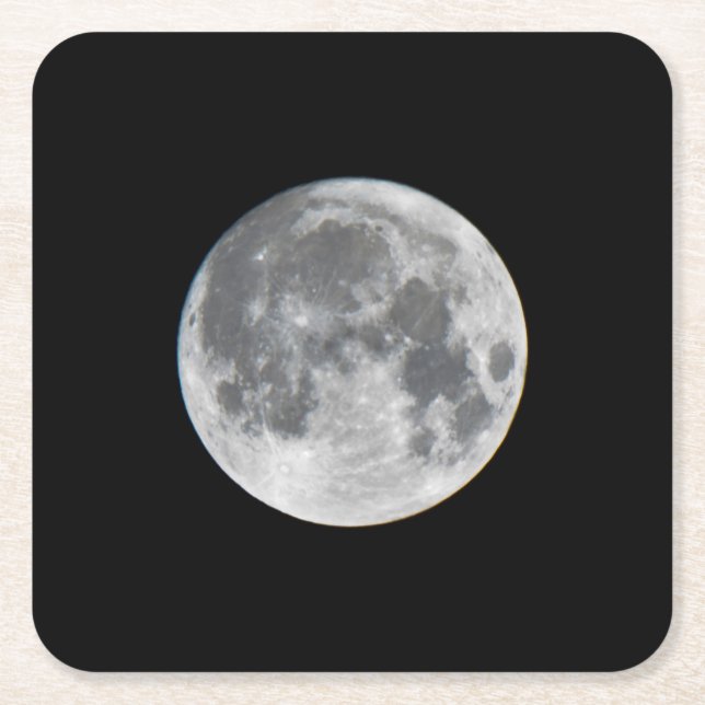 Posavasos Cuadrado De Papel Super Moon | Mendota Heights Minnesota (Anverso)
