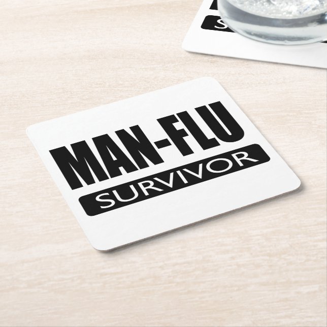 POSAVASOS CUADRADO DE PAPEL SUPERVIVIENTE DE MAN-FLU (En perspectiva)