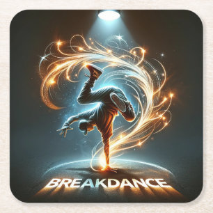 Posavasos Cuadrado De Papel "Surco de foco" -・danza en el centro de atención