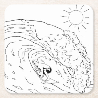 Posavasos Cuadrado De Papel Surfing Adulto Coloring Paper Coaster