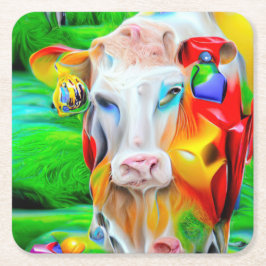 Posavasos Cuadrado De Papel Surreal Farm Art