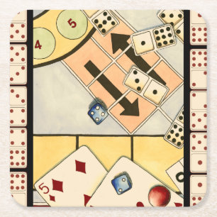Posavasos Cuadrado De Papel Surtido embarullado de juegos de azar
