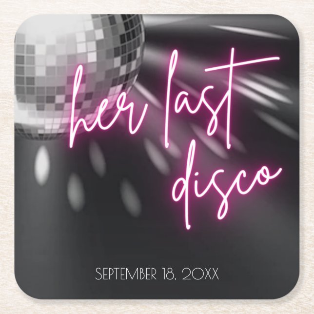 Posavasos Cuadrado De Papel Sus últimas toallas de la discoteca Bachelorette (Anverso)