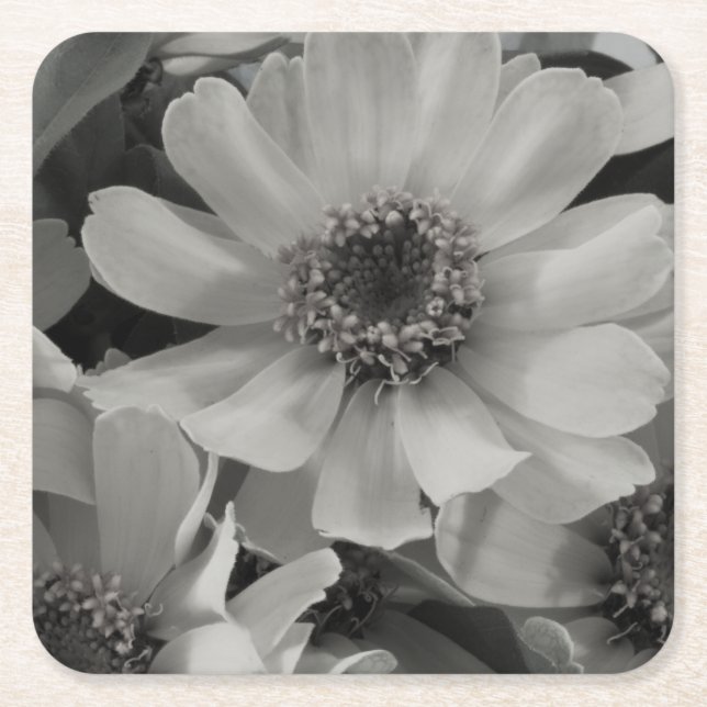 Posavasos Cuadrado De Papel Susan Flowers de ojos marrones (Anverso)