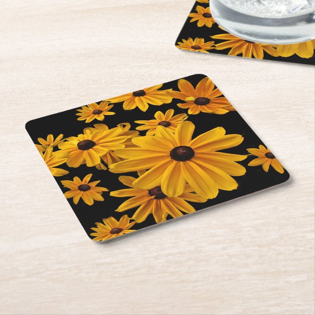 Posavasos Cuadrado De Papel Susan Flowers Square Paper Coaster (En perspectiva)