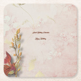 Posavasos Cuadrado De Papel Susurros de Crimson