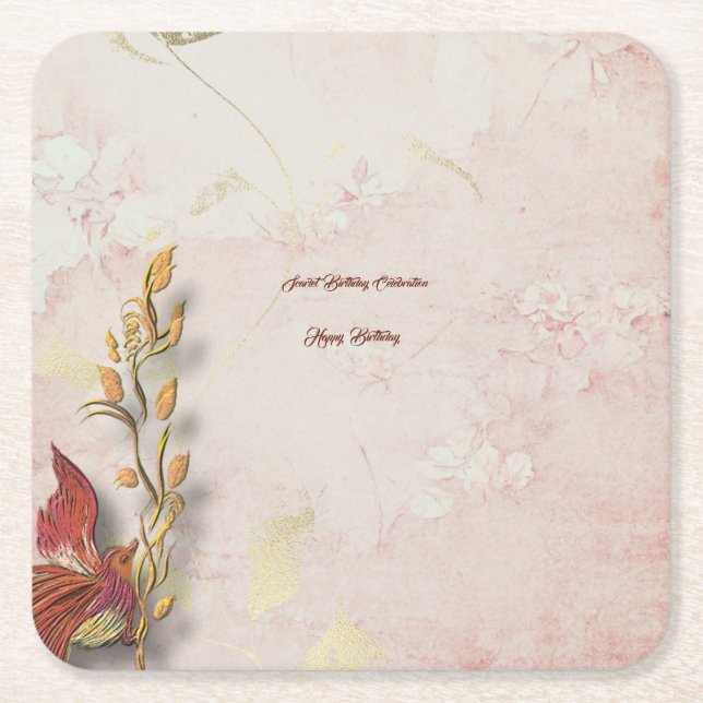 Posavasos Cuadrado De Papel Susurros de Crimson (Anverso)