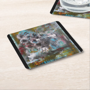 Posavasos Cuadrado De Papel Susurros de París Pintura de Alfred Fox