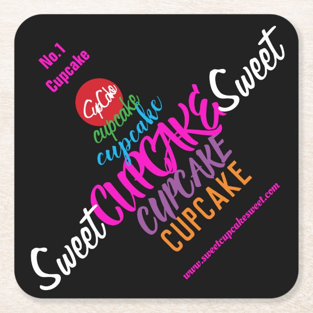 Posavasos Cuadrado De Papel Sweet CUPCAKE Sweet (Anverso)