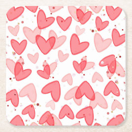 Posavasos Cuadrado De Papel Sweetheart Baby Shower Valentine 