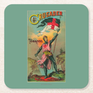 Posavasos Cuadrado De Papel Tabaco LabelPetersburg, VA del cruzado