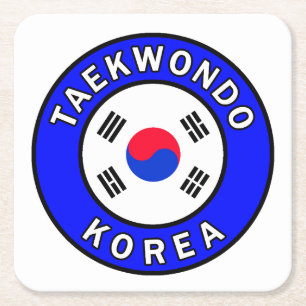 Posavasos Cuadrado De Papel Taekwondo