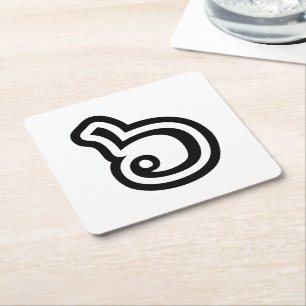 Posavasos Cuadrado De Papel Tailandia Número 6 / Seis / ๖ (Ho/Hok) Idioma tail
