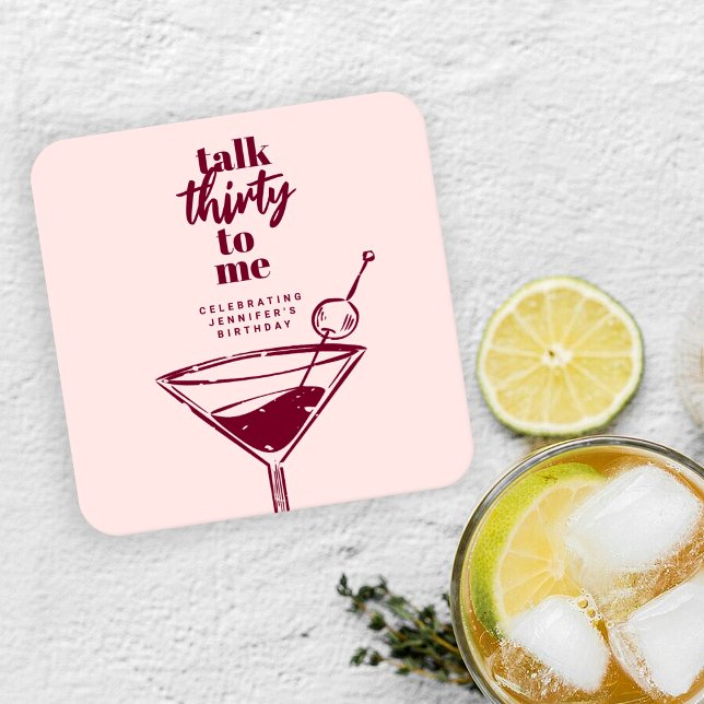 Posavasos Cuadrado De Papel Talk Thirty To Me Fiesta De Cócteles De Cumpleaños (Subido por el creador)