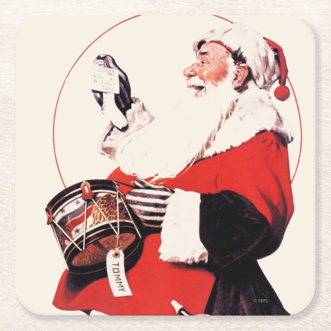 Posavasos Cuadrado De Papel Tambor para Tommy (Anverso)