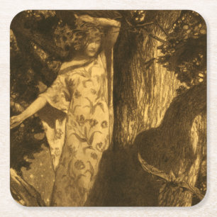 Posavasos Cuadrado De Papel Tan atormentados guardianes de la luna de la noche