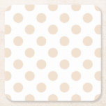 Posavasos Cuadrado De Papel Tan polka puntos<br><div class="desc">Tan polka puntos sobre fondo blanco</div>