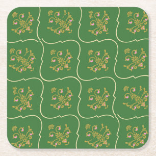 Posavasos Cuadrado De Papel Tapiz verde