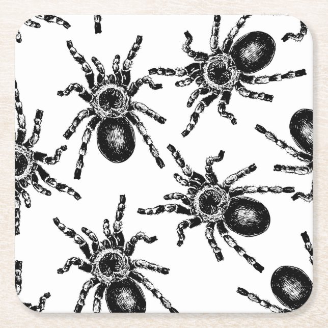 Posavasos Cuadrado De Papel Tarantula (Anverso)