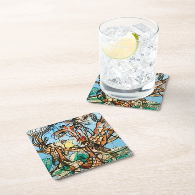 Posavasos Cuadrado De Papel Tarín, puntos infinitos por Francis Picabia (In situ)