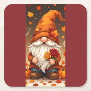 Posavasos Cuadrado De Papel tarjeta de felicitaciones de halloween y otoño