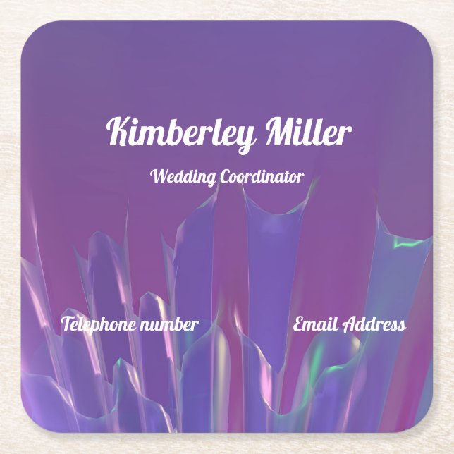 Posavasos Cuadrado De Papel Tarjeta de presentación (Anverso)