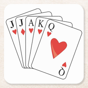 Posavasos Cuadrado De Papel Tarjetas de reproducción Euchre