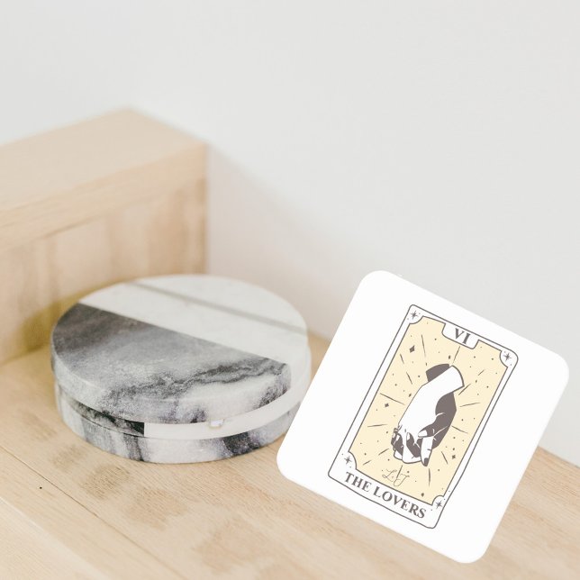 Posavasos Cuadrado De Papel Tarot Cards | Ducha de novia | BODA | Neutros (Subido por el creador)