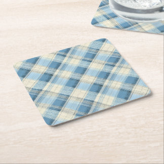 Posavasos Cuadrado De Papel Tartan de Patrimonio Invernal | Diamante de Glen F