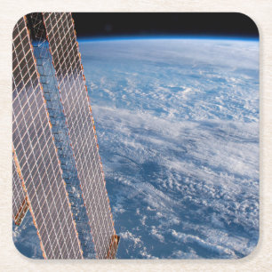 Posavasos Cuadrado De Papel Tasmania Y Mares De Coral Cubiertos De Nube.