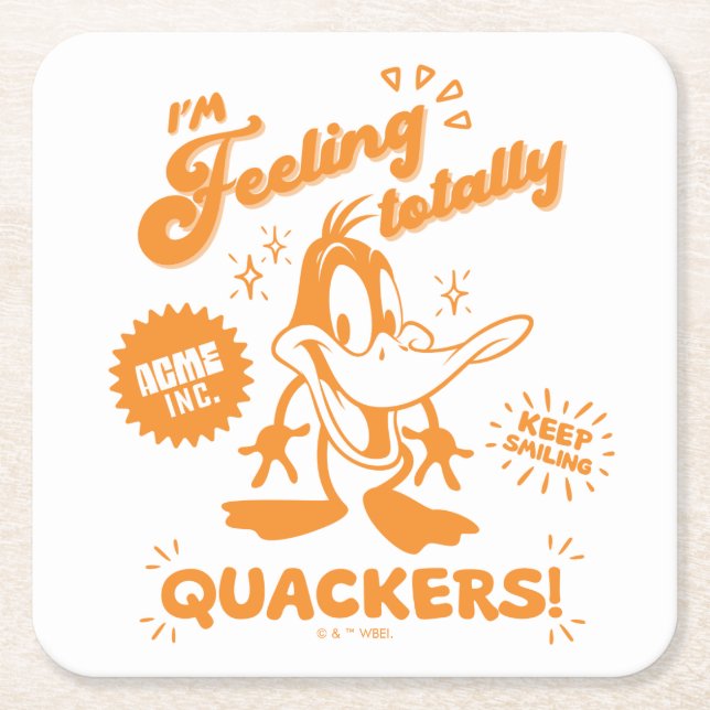 Posavasos Cuadrado De Papel Tasty Retro DAFFY DUCK™ (Anverso)