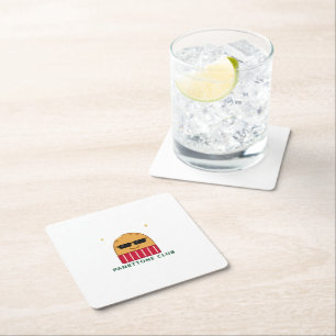 Posavasos Cuadrado De Papel Taza de viaje divertida de Navidad del Club Panett