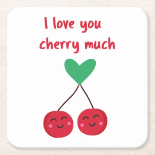 Posavasos Cuadrado De Papel Te Amo Mucho Cherry San Valentín
