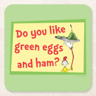 Posavasos Cuadrado De Papel ¿Te gustan los huevos verdes con jamón?