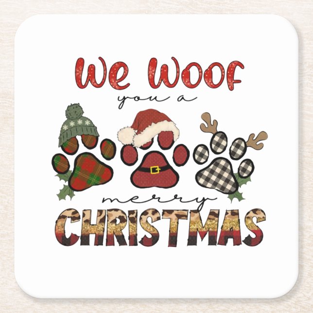 Posavasos Cuadrado De Papel Te Lamentamos Una Feliz Navidad (Anverso)
