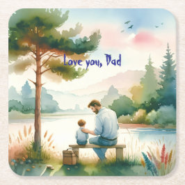 Posavasos Cuadrado De Papel Te quiero, papá