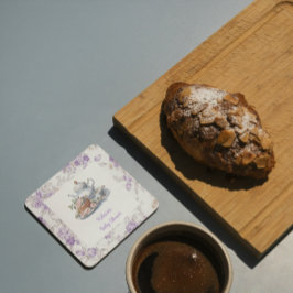 Posavasos Cuadrado De Papel Tea Fiesta Lavender Garden Floral Baby Shower