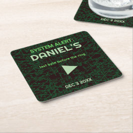 Posavasos Cuadrado De Papel Tech Code Party Drink Coaster