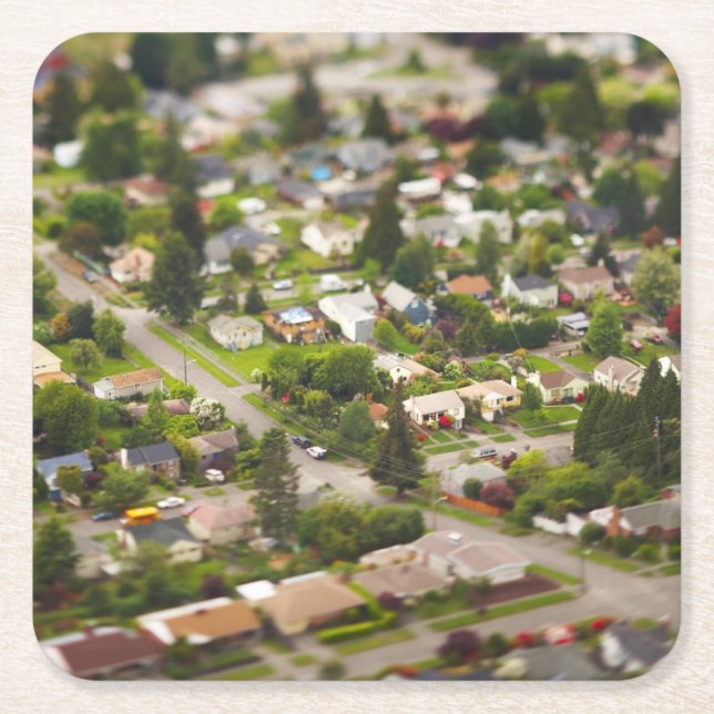 Posavasos Cuadrado De Papel Técnica #1- inclinable/lentes del cambio (Anverso)