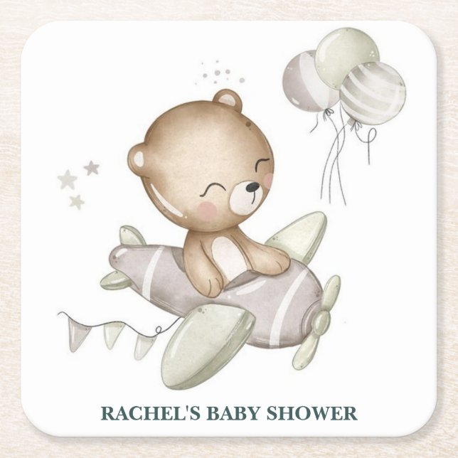 Posavasos Cuadrado De Papel Teddy Coaster (Anverso)