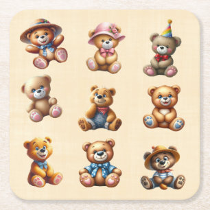Posavasos Cuadrado De Papel Teds