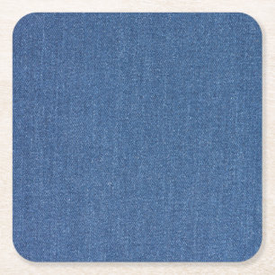 Posavasos Cuadrado De Papel Tejido original de tela azul jean denim