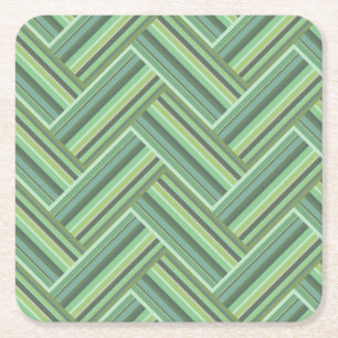 Posavasos Cuadrado De Papel Tejidos de dos hojas de color verde oliva